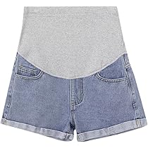 Shorts Jeans Premaman Donna - Cotone, Regolabili, Ventre Banda, Estate Gravidanza - Foto 5