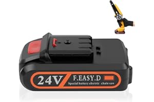 Flintronic Mini batería de motosierra, 24V-1500MAH Batería a Motosierra para Motosierra Eléctrica Inalámbrica, Sierra de Poda Portátil con Una Mano, para Cortar Madera, Podar, Jardín.
