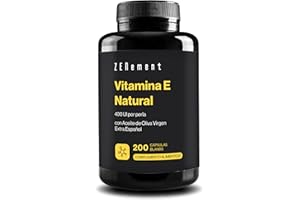 Vitamina E Natural 400 UI, 200 Perlas (7 meses de Suministro) | Potente Antioxidante, Protege las células del Estrés Oxidativo | D-Alfa-Tocoferol con Aceite de Oliva Virgen Extra | Zenement