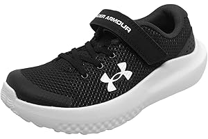 Under Armour Chłopięce buty do biegania UA BPS Surge 4 Ac, Czarny antracytowy Biały, 33 EU