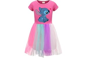 Xpialong Blue Cat Girls' Skirt Casual One-Piece Fluffy Kids Girls Summer Dresses