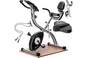 SPORTANA® Eagle Vélo d'appartement d'exercice pliable silencieux 10 niveaux 2 sangles fitness vélo semi-allongé