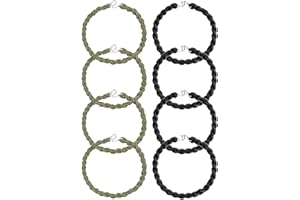 Aestustheri 8PCS Twisties Army Ties - Military Elastic Boot Straps - Trouser Twists Leg Bicycle Pant Ties - Army Bands Trousers Clips - Military Boot Blousers with Metal Hooks for Outdoor Activity