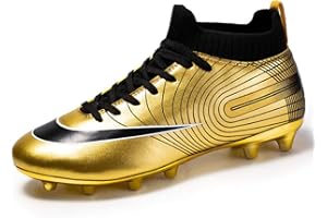 XFQ Football Boots, Kids' Adult Football Training Shoes AG Outdoor Football Boots Teenage Students Breathable Soccer Sneakers