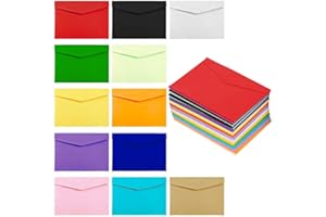 BELEGAO 60PCS Small Envelopes, Mini Envelope Coloured Gift Envelopes for Thanksgiving, Christmas, Greeting Cards, Coin, Seed, Party, Birthday, Party Tiny Pockets (11.5x8.2cm, 12 Colours)