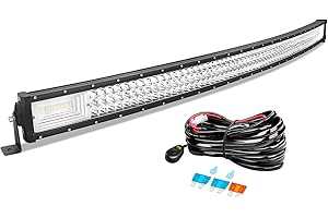 AUXTINGS 132cm 675W Curva Barra LED Fuoristrada Barra Luce a Led Con Cablaggio 12V 24V Combinata di Fascio Spot e Inondazione Fari LED Luci da Lavoro per Trattore Auto Camion Barca 4x4 ATV