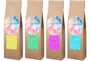 Sockervadd socker AZO fri uppsättning av 4 x 100 g med naturlig arom och färgämnen för ca 30 portioner