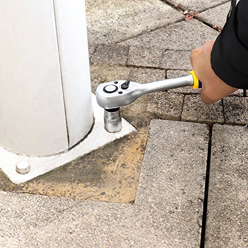 S&R Steckschlüsselsatz Knarrenkasten 39-tlg. 1/2″ LOCK-DRIVE Profil, Werkzeugset Werkzeugkasten 1/2 Zoll in Metallbox, Ratschenkasten Industrie Qualität - 3