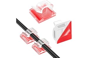 BIVOFU 100 PCS Mini Clips de CâBle Autocollants Pour L'ExtéRieur - Fixation RéSistante Attache Cable Mural - Transparent Attache Cable Adhesif Clip Cable