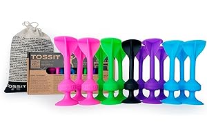 TOSSIT Juego dardo Ventosa, Petanca Interior Exterior para Suelo y Pared, Silicona Potente y Duradera, 4 Colores, Family Pack, Rosa Azul Claro Morado Verde