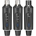 Tidgel Système de microphone XLR sans fil avec alimentation 48 V, émetteur et récepteur enfichables pour micros à condensateur dynamique, enregistrement en direct