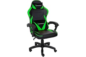 San Marco Poltrona da gaming ergonomica verde e nera Sedia cuscino per supporto lombare e cervicale. Ideale anche per l'ufficio.