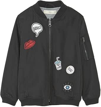 Mango Kids Bomber A Veste Ecussons Taille 13 14 Ans Couleur Noir Amazon Fr Vetements Et Accessoires