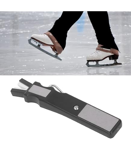 Aiguiseur à Patins De Glace - Pierre Double Face - Protection Céramique - Style V (Rouge)