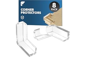 shinfly Corner Protectors for Baby, 8 PACK Thick Table Furniture Edge Protectors for Kids with Strong Adhesion, Sharp Corners Guard & Edge Safety Proofing(Clear, Right Angle)