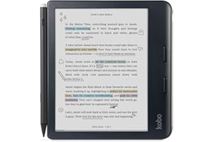 Kobo Libra Colour | eReader | 7” Glare-Free Colour E Ink Kaleido™ 3 Display | Dark Mode Option | Audiobooks | Waterproof | (Black with Stylus)