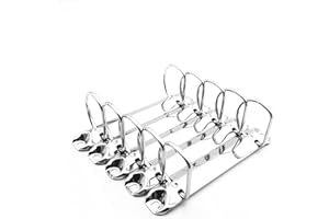 MEZOKUCEL Confezione da 5 meccanismi con 2 anelli a D, lunghezza 123 mm, dorsi per rilegatura superiore, kit di ricambio per raccoglitori ad anelli in metallo, per cartelline e accessori (lega)