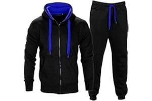 mymixtrendz Kids Boys Plain Contrast Tracksuit Hooded Casual Fleece Bottom Zipper 2 Piece Sports Jogging Suit Joggers Age New 7-13 Year