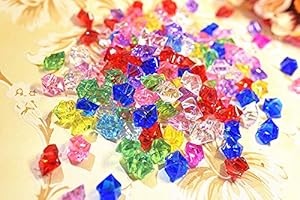 Kesote 50x Glitzersteine Acryl Dekosteine Acrylsteine Glitzernde Diamanten Streudeko für Kinder Piratenschatz Spielzeug Kindergeburtstag Hochzeit Party