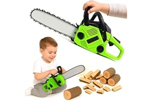 Toyana Kids Toy Chainsaw with Lifelike Sounds & Spinning Chain, Children Pretend Play Power Tool, Workshop Role Play Indoor Outdoor Activity Gift Toy for Boys Girls Ages 3+ Years