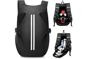 HYC00 Zaini Moto per Uomo Donna Zaino Moto Impermeabile Riflettenti Zaino per Casco Sportivo Borsa Porta Casco Motocross Sacca Porta Casco Borsa per Casco Bici Zaini da Viaggio,Nero Grande