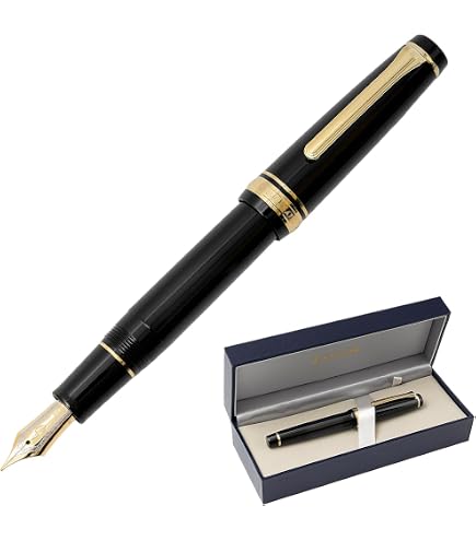 セーラー万年筆 Sailor 1911 Large Black GT 21K Gold Medium Fine