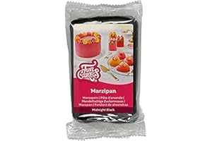 FunCakes Marzipan Midnight Black : Easy to Use, Delicious Taste, Flexible and Smooth, Easy to Roll Out, Fine and Firm, Perfect for Cake Decorating, Halal, Kosher and Gluten Free. 250 g.