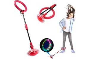 HONGECB Knöchel Überspringen Ball, Glühender Springender Ball, Springender Ball, Skip Ball Knöchel Sprungball, Faltbarer Flash Jumping Ball, Outdoor-Hüpfspiel Für Kinder Und Erwachsene, Rot