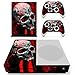 Produktbild Morbuy Xbox ONE S Design Folie Skin Vinyl Aufkleber Sticker für Microsoft Xbox ONE S Konsole + 2 Controller Skins Set (Schädel Rot)