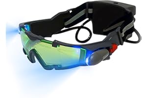 ZONJIE Night Vision Goggles - Night Mission Goggles for Kids with Flip-out Lights Eye Protection Glass Twin Light Beams for Racing Bicycling Skiing Gift for Boys and Girls