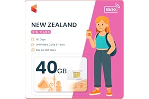 SIMCORNER New Zealand Reise-SIM-Karte (40 GB, 60 Tage) – Vodafone Daten-SIM-Karte mit unbegrenzten Minuten bis NZ Festnetzen/Zahlen