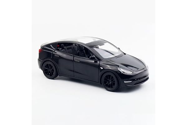 MODVKVK Tesla Model Y 1:32 Modèle Voiture Jouet avec lumière et Musique, Fonction de Retrait, Alliage Moulé sous Pression, Idéal pour Les Enfants à Partir de 3 Ans et Les Collectionneurs (Noir)