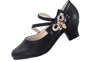 EIGHT KM Princess Mary Jane Dress Up Shoes - Girls' Party Pumps for Flower Girl Wedding With Sparkly Design