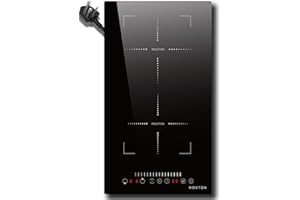 Noxton Induction Hob 2 Zone, 30cm Electric Hob Flex Zone for Barbecue Pan, 2800W Ceramic Glass Hobs with Slider Touch Control 220-240V