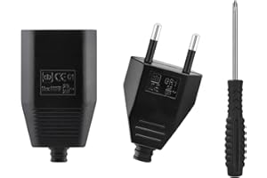 GLIROWY 2 Stück Euro Stecker Flach,Europäische Flach Stecker,Stecker 250V,2,5A Stecker 2 Polig,Eurostecker Flach,Eurokupplung,Eurokupplung Flach,Stromstecker, Schuko Stecker Europäischer Stecker(Schwarz)