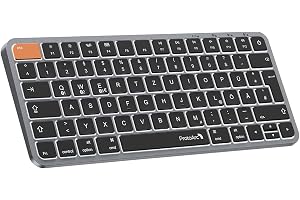 ProtoArc Belys kompakt trådlöst tangentbord för Mac, K90-A Bluetooth QWERTZ trådlöst tangentbord, flera enheter, uppladdnings