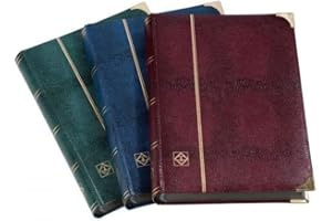 Leuchtturm 341943 album na znaczki pocztowe Comfort Deluxe – 64 czarne strony DIN A4 – watowany, wygląd krokodyla – czerwony