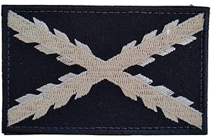 MateyCo Parche con Velcro Bandera Cruz de Borgoña blanco y negro bordada oficial 8 cm x 5 cm para Mochila, Chaleco, Gorras. Parche para Ropa Militar y Moter