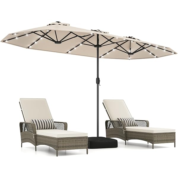 KESSER Dubbele Parasol 4,6x2,7 M – Incl. Hoes En Windkabels, Kantelbaar & 360° Draaibaar