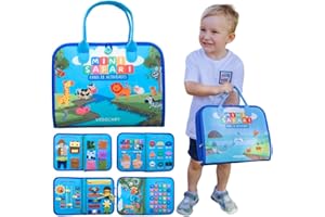 Vebolary Busy Board Montessori en Español – Juguetes Montessori 1 Años, 2, 3 y 4 Años, Juguete Educativo Sensorial Motricidad Fina y Aprendizaje, Libro Montessori Portátil de Fieltro, Regalo Reyes