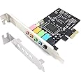 Pardarsey PCIe 5.1 Internal Sound Card for PC Windows 7, 3D Stereo PCI-e Audio Card, CMI8738 Chip, 32/64 Bit PCI Express Adapter