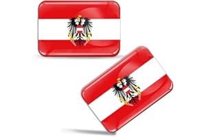 Biomar Labs® 2 x 3D Flexibles Autocollant Stickers National Drapeaux des Armoiries L'Autriche Autrichien Austria F 81