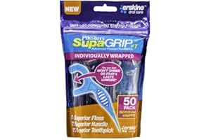 Piksters Supagrip - Filo interdentale e stuzzicadenti, confezione da 50