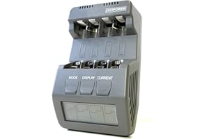 Enerpower EP-BT-C700-12V Microprocessore, caricatore con LCD nero per quattro batterie AA o AAA NIMH/NiCd