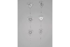 formano 2er Set Fensterdeko Hänger Herzen hängend 14x110 cm Fensterschmuck Hängedeko