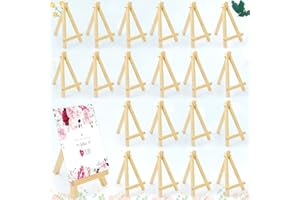 QINERSAW 20 Stück Mini Staffelei Holz Fotohalter Kartenhalter Memohalter Platzkartenhalter Tischkartenhalter Sitzkartenhalter kleine Staffelei Tischdeko für Hochzeit Geburtstag Taufe Party