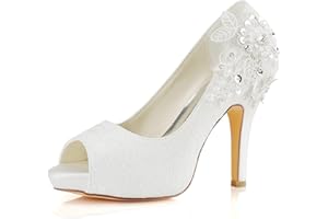Emily Bridal Wedding Shoes Lace Wedding Shoes Lace Peep Toe High Heel Bridal Shoes