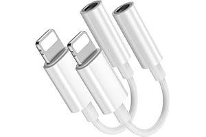 SENNIPS Apple MFi Certified 2 Pack Lightning to 3.5 mm Headphone Jack Adapter,iPhone to 3.5mm Audio Aux Jack Adapter Dongle Cable Converter Compatible with iPhone 13 12 11 Pro XR XS Max X 8 7 iPad