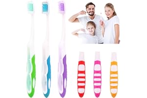 BORISCA 6 Cepillos de Dientes Portátiles Pplegables, Cepillos de Dientes Plegables Cerdas Suaves para Proteger Encías Cepillo de Diente Suaves de Viaje Adecuado para Viajar Negocios Senderismo Uso