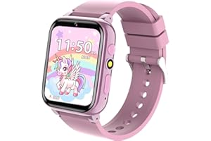 ELEJAFE Smartwatch Bambini - 1,69" Orologio Smartwatch Bambini con 26 Giochi Lettore Musicale Fotocamera 13 Sveglia Audiobook, Orologio Bambino Regalo di Compleanno per Bambini Ragazza e Ragazzo 3-12